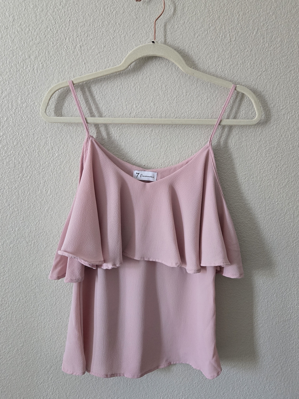 Flowy Light Pink Ruffle Camisole Top